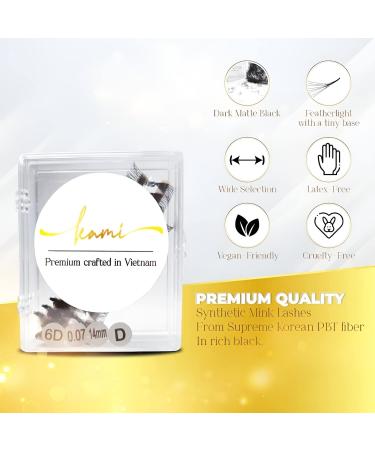 KAMI LASHY 500 Promade Fan Eyelash Extension Kit - Ultra Speed Lashes, Natural Looking, C/CC/D Curl, 0.03/0.05/0.07mm Thickness, 8-15mm Length, Easy 3D-16D Volume Application (10D-0.03 C 12mm) - Buy Online on GoSupps.com