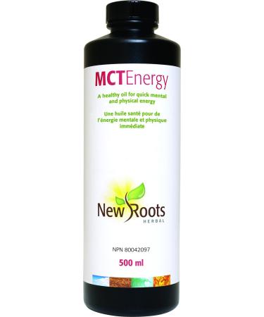 New Roots Herbal - MCT Energy - 500mL - MCT Oil Liquid - Medium-Chain Triglycerides - Coconut MCT Oil C8 C10 - MCT Oil Keto - MCT Coconut Oil - Healthy fats not stored as fat - Coconut Oil MCT 500 ml (Pack of 1)