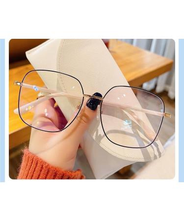Fuqinqingoz Oversized Square Blue Light Blocking Reading Glasses - C5 +100 Size Clear View Flat Light Mirror - Buy Online on GoSupps.com