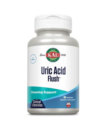 KAL Uric Acid Flush Joint Health Supplement with Tart Cherry Extract Celery Seed and Turmeric Extract Joint Comfort and Mobility Support Lab Verified 60-Day Guarantee 30 Servings 60 VegCaps