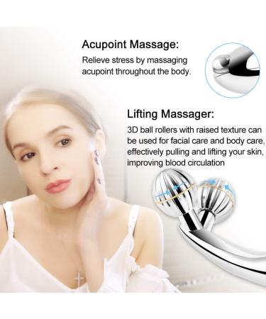 Buy SUNMAY 3D Face Roller - Microcurrent Facial Massage & Skin Tightening Massager for Double Chin Removal - Silver Edition - Buy Online on GoSupps.com