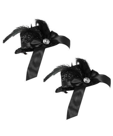 2pcs fascinators hats hair clip pillbox hat party hat flower veil wedding celebration hat tea hat vein mesh headband elegant bride hair jewelry