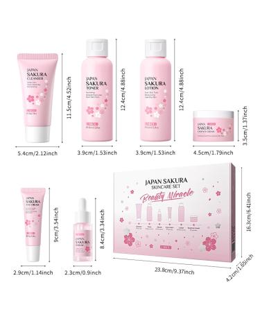 6 Pcs Skin Care Sets JAPAN SAKURA Women Beauty Gift Sets Sakura Skin Care Kit with Cleanser Toner Serum Eye Cream Lotion Essence Cream Travel Kit for Women Teen Girls - Buy Online on GoSupps.com