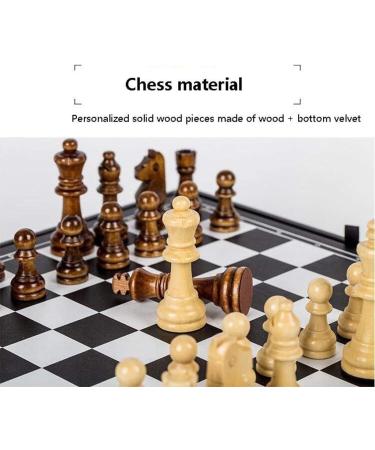 Chess Board Chess Queen-Size high-Grade Solid Wood Children's Adult Beginner Competition Special Black and White checkerboar(Puzzle Entertainment Family) - Buy Online on GoSupps.com