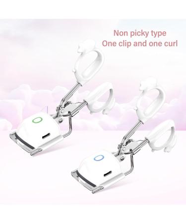 Heated Lash Curler with 2 Speed Temperature Control Long Lasting Curling Metal Ironing Fast Charging Electric Eyelash Curlers (White) - Buy Online on GoSupps.com