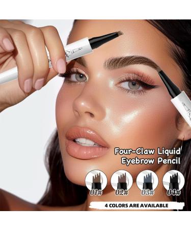 KBRPEY Magic Liquid Eyebrow Pencil 3D Brow Pencil with 4 Fork Tips Long Lasting Waterproof Effortlessly Creates Natural Looking Eyebrows Eyebrow Makeup - Buy Online on GoSupps.com