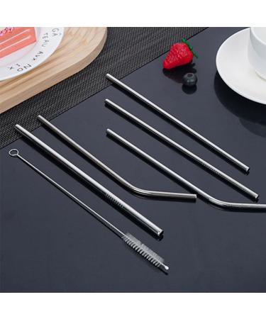 Metal Straws Reusable Stainless Steel Straws Bubble Tea Drinking with Silicone Tip and Carrying Pack Mix Straw 2 Cleaning Brush and for Smoothie Milk Cocktail Milkshake Cold/Hot Drinks(Silver) - Buy Online on GoSupps.com