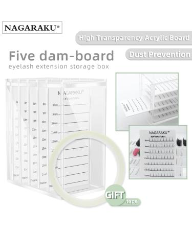 Nagaraku Acrylic 5-Layer Eyelash Extension Storage Box - 250 Tape Strip Makeup Display Holder & Dust Sealer Organizer for False Eyelashes - Transparent Layered Cabinet - Buy Online on GoSupps.com
