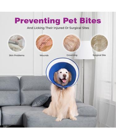 Halskrause Dog Leak Protection - Adjustable Soft Collar Tape Breathable Elizabethan Neck Band for Pets (Size S Blue) | Eco-Friendly Dog Collar - Buy Online on GoSupps.com