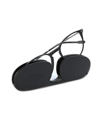 Nooz Optics - Blue light filter glasses without prescription women and men for screen smartphone gaming or television - oval form - Alba collection 1 piece (1 Pack) Schwartz