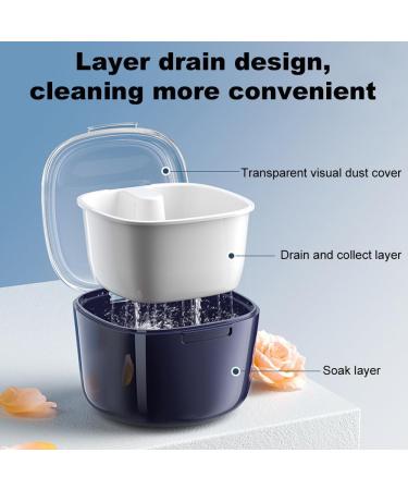 Shop GMedHC Braces with Sieve - Portable Prosthesis Dinner Cover & Invisible Dental Storage Box - Double-Layer Hollow Drain & Cleaning Box in Blue A - International Shipping Available - Buy Online on GoSupps.com