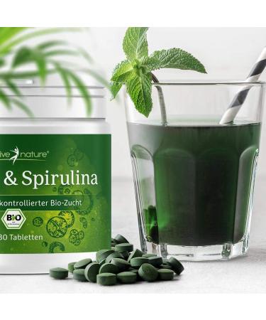 Buy 100% Natural Spirulina Chlorella Tablets - 480 Organic Algae Superfood - Boost Your Health for 1-2 Months - Buy Online on GoSupps.com