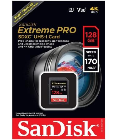 SanDisk 128GB Extreme PRO UHS-I SDXC Memory Card - SDSDXXY-128G-ANCIN - Buy Online on GoSupps.com