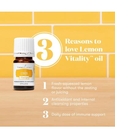 Young Living Vitality Lemon Essential Oil 5ml - 100% Pure Citrus Flavor for Cooking & Drinks - Elevate Your Culinary Creations - Buy Online on GoSupps.com