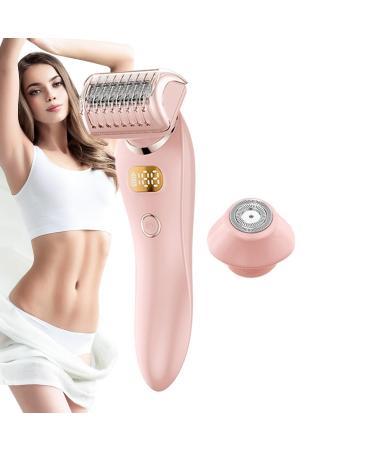 Bikini Trimmer Painless Hair Remover for WomenWet & Shavers for Women 2 in 1 Travel Arm Hair Trimmer for Women for Eyebrows Lips Face Legs Body Pink