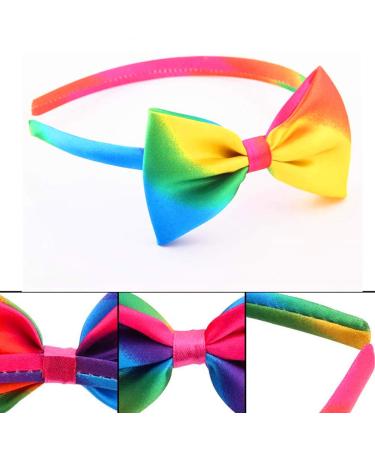 Rainbow Loop Hair Straps - 4 Pack Colorful Satin Hair Bands for Women & Girls | Large Rainbow Hair Ropes - Buy Online on GoSupps.com