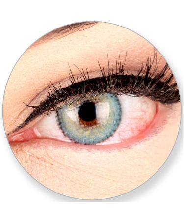 Glamlens Silicone Comfort soft blue contact lenses Elly Blue without strength-for-brown dark brown black dark eyes.2 colored blue 3 month lenses - by Meralens - 0.0 diopters