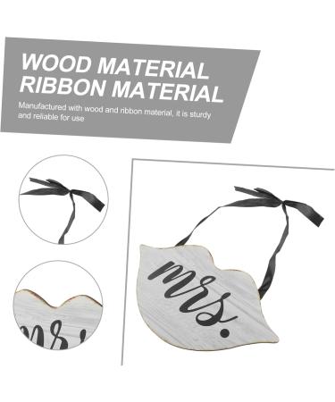 Mr and Mrs Wedding Door Sign - White Wooden Outdoor Decor - Perfect for Wedding Props & Porch Decoration - 33x18.4cm - Buy Online on GoSupps.com