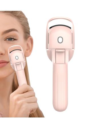 Heated Lash Curler | Portable Electric Lash Curling Tool - Rapid Heat-up Eye Lash Curler with Temperature Control 3 Modes Silicone Pad for Quick Natural Eye Lashes Pink