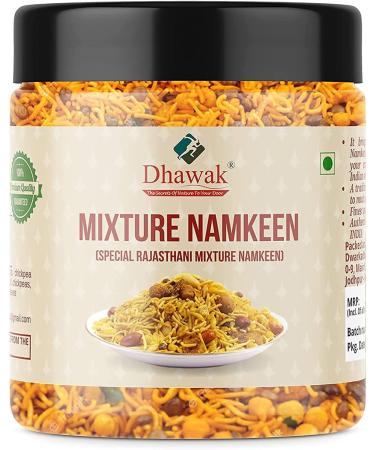 AOZA Dhawak Rajasthani Mixture Namkeen - 200 GMS. (Delicious Normal Spicy) Jar Pack