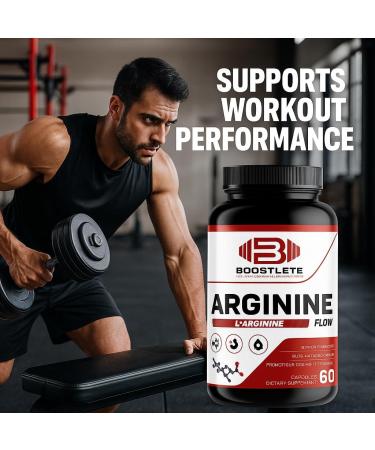 Boostlete Arginine Flow L-Arginine with Citrulline AKG & Beta Alanine Nitric Oxide Support for Muscle Pump Circulation and Endurance 60 Capsules - Buy Online on GoSupps.com