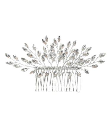VINTORKY Hair Comb Bridal Flower Headpiece Hanfu Chinese Chignon pin Flower Hair Clips for Women Chinese Hair pin Hair Side Combs Leaves Headpiece Slide Combs Bride Rhinestones Wedding Iron