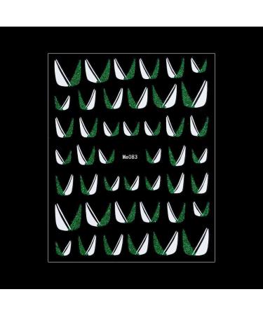Nail Art Decorations Adhesive Sliders Decals U shape Manicure 3D Colorful Nail Stickers French(green)