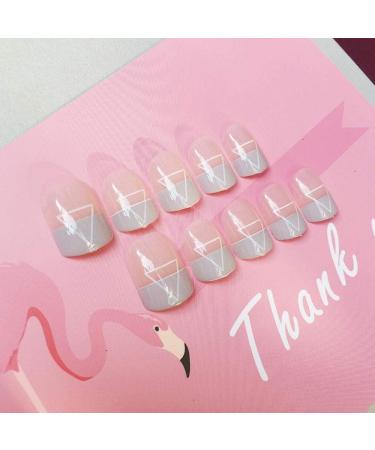 Shop Hujl 24PCS Short French Artificial Nails - Elegant Nail Manicure for Women | Daily Nail Decoration - Buy Online on GoSupps.com