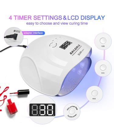 150W UV LED Nail Lamp for Gel Polish - Professional Nail Dryer with Smart Sensor and 4 Timer Settings in White - Buy Online on GoSupps.com
