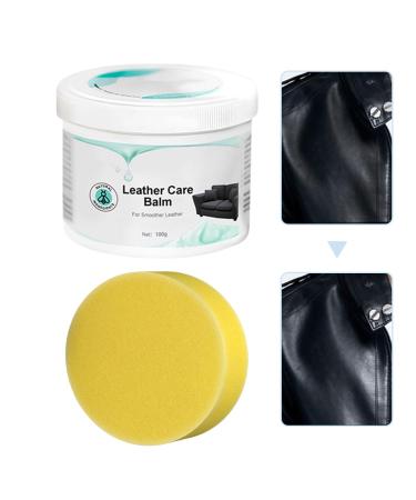 Leather Care Cream - 100g Leather Care Balm Furniture Cleaner | Professional Beeswax Furniture Polish Restorer Leather Polish & Conditioner with 1 Sponge for Furniture