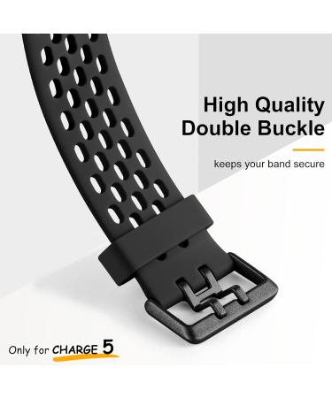 Maledan Fitbit Charge 5 Bands - 3 Pack Breathable Sport Bands for Men and Women, Waterproof Replacement Wristbands in Black, Pink Sand, and Lunar White - Buy Online on GoSupps.com