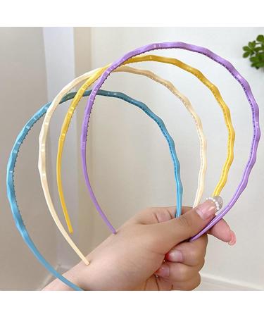 amangul Candygirl HeadBands for Girl Wavy HeadBand for Kid Thin Headband Slip Candy Color Headband Plastic Hair Hoop(Yellow) - Buy Online on GoSupps.com