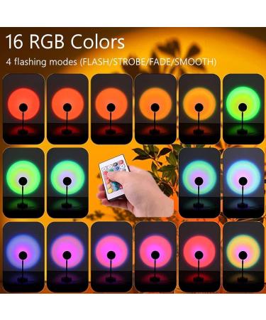 16 Colors Sunset Lamp - USB Sun Lamp with Remote Control | 180 Rotatable LED Projector for Selfies Parties & Decorations - Buy Online on GoSupps.com