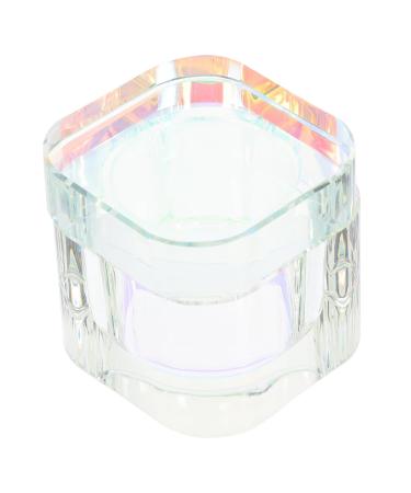 DRESSOOS Nail Art Brush Cup Glass Nail Cup Manicure Art Dish Dappen Dish Bowl Liquid Powder Container Glass Dappen Cup Nail Polish Remover Dish Thicken Crystal Glass Manicure Tools 5.70X5.40X5.40CM As Shown