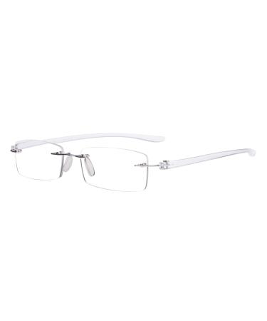 Eyekepper Small Lenes Rimless Reading Glasses Women - Frameless Reader Eyeglasses for Men Reading with Transparent Arms +1.50 Transparent Arm 1.5 x