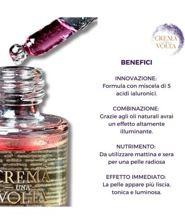 CremaunaVolta Biphasic serum with vitamin E vitamin B12 complex of 5 hyaluronic acids sunflower seed oil 30 ml - Buy Online on GoSupps.com