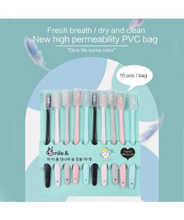 Macaron Toothbrush Set - Soft Bristle Portable Travel Hygiene Set for Adults & Kids - 10 Pieces - Buy Online on GoSupps.com