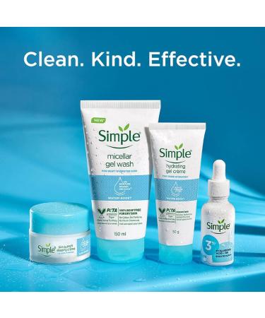 Sim._.ple Water Boost Micellar Facial Wash 150ml | 100% Soap-Free | Hydrating Facewash for Normal to Dry Skin - Dewy Glow - Buy Online on GoSupps.com