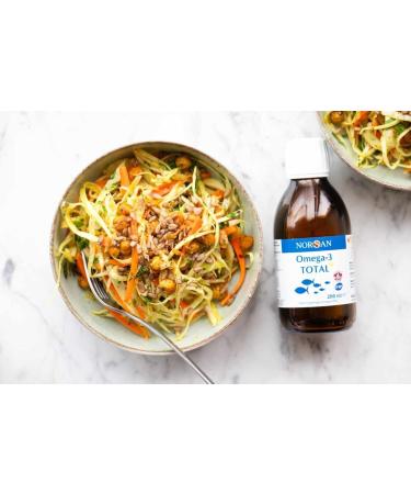NORSAN Omega-3 Total Liquid Fish Oil High-Dose 2000mg Omega-3 per Serving | Supports Heart Brain & Vision* | Friend of The Sea Certified | 6.8 fl oz Bottle (200ml) Unflavored - Buy Online on GoSupps.com