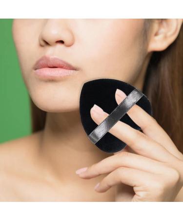 2Pcs Heart-Shaped Velvet Makeup Puffs with Strap - Soft & Reusable Powder Puff Sponge Set for Body and Face - Black + White - Buy Online on GoSupps.com