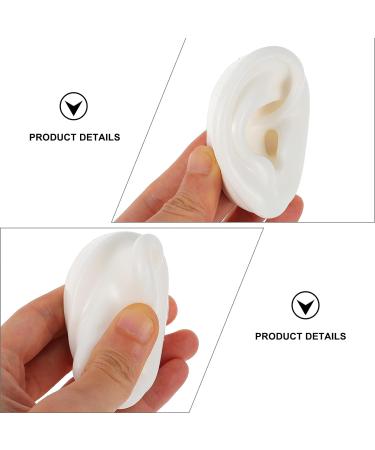 VILLCASE 1 Pair Simulation Silicone Ear Model Studs Earring Display Props Reusable Silicone Ear Model for Teaching Ear Picking Practice Hearing Aids Wearing 7. 00X5. 00X4. 00cm White olive Green - Buy Online on GoSupps.com
