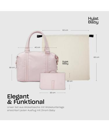 Hylat Baby Changing Bag - Practical Pink Diaper Bag with Changing Mat & Cotton Bag for Moms on the Go - International Shipping Available - Buy Online on GoSupps.com