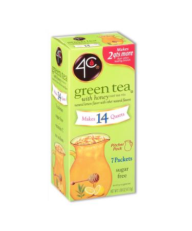 4C Pitcher Packs, 14 Quarts, Sugar Free Powder Drink Mix, Refreshing Water Flavorings, Makes 2 Quarts Each Packet (Green Tea, 7 Count (Pack of 3)) Green Tea 7 Count (Pack of 3)