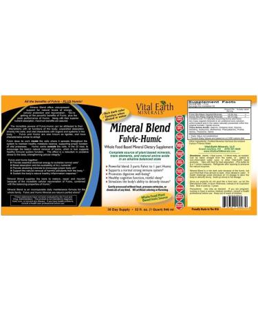 Mineral Blend Fulvic-Humic - Vegan Ionic Trace Mineral Supplement | Whole Food Plant-Based Multimineral by Vital Earth Minerals - Buy Online on GoSupps.com