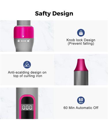 5 in 1 Hair Curling Wand Set with Ceramic Barrel, Temperature Adjustment - Includes Clips and Glove for Long & Short Hair - Buy Online on GoSupps.com