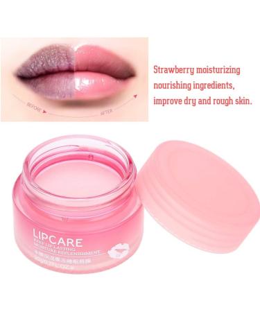 Lip Sleeping Mask Strawberry Moisturizin Lip Mask Fall Winter Lip Care Balm for Lighten Lip Lines Repairing Anti Aging Anti-Wrinkle Nourishing Unisex Use 20g - Buy Online on GoSupps.com