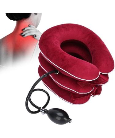 Buy Ininosnp Air-Inflated Neck Ruff Nackcapic for Cervical Spine Support & Neck Pain Relief - Decompression Massage (Rosso Color) - Buy Online on GoSupps.com