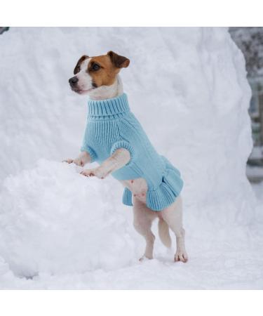 Alagirls Classic Turtleneck Dog Sweater - Soft Breathable Dog Clothing for Chihuahua | Warm Holiday Coat for Pets - XXLarge Blue - Buy Online on GoSupps.com