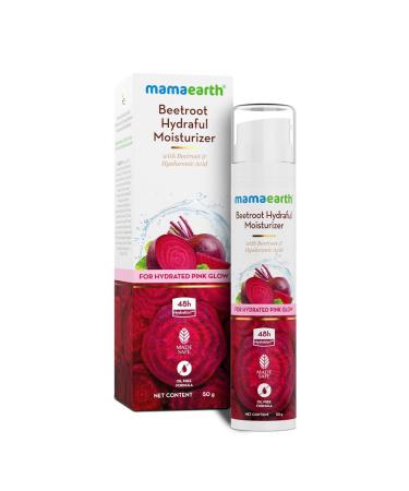 Mamaearth Beetroot Hydraful Moisturizer Lotion - 50ml | Hydrating & Lightweight | Oil-Free Formula with Hyaluronic Acid for All Skin Types | 48-Hour Hydration & Pink Glow - Buy Online on GoSupps.com