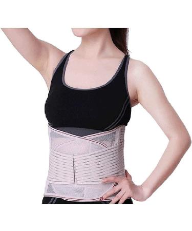 Physiotherapy-lende vertebrae back support for men and women pain relief double adjustable breathable light waist trimmer waist/abdominal support (beige M